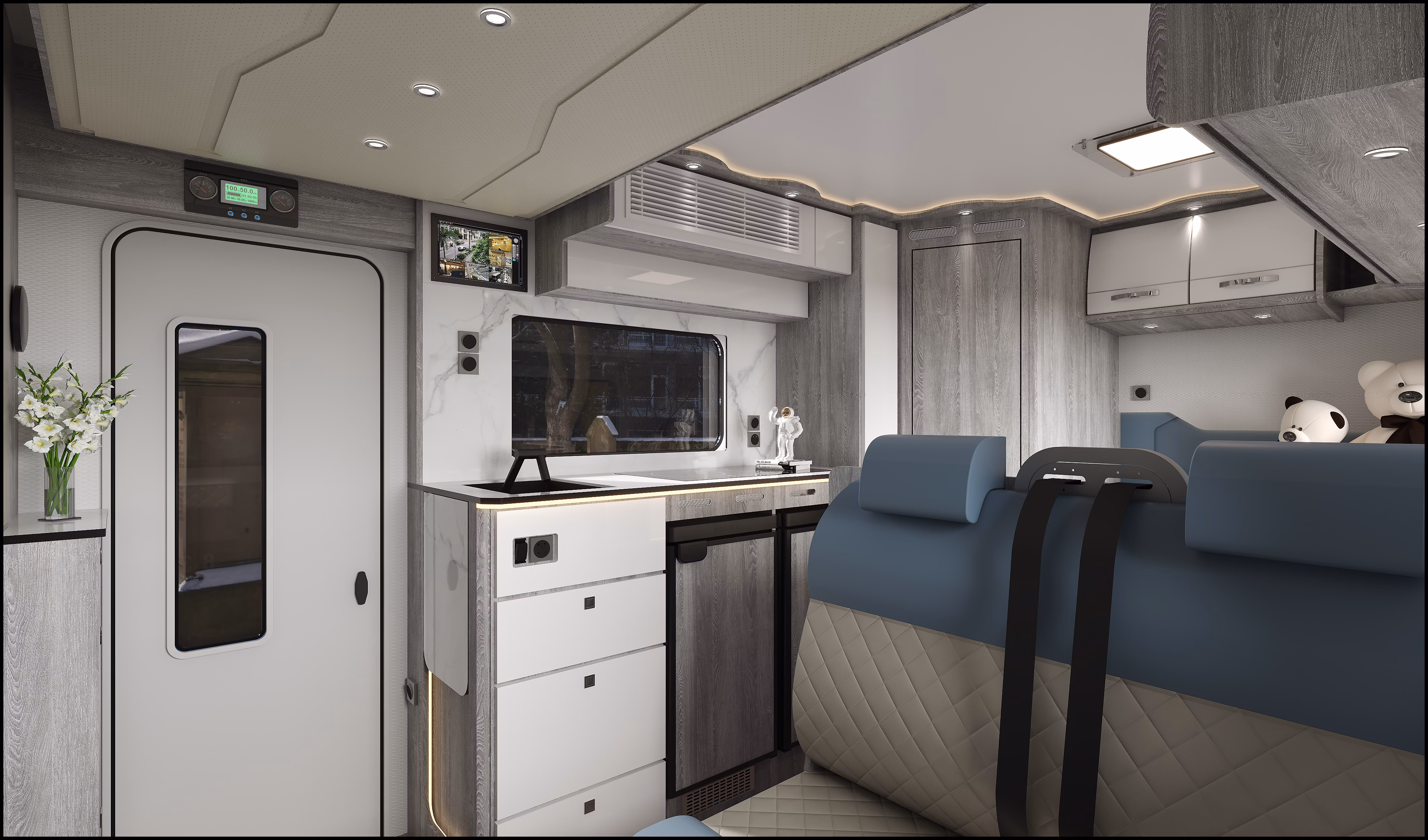 Ambiente interno do Motorhome Nira — vista 3