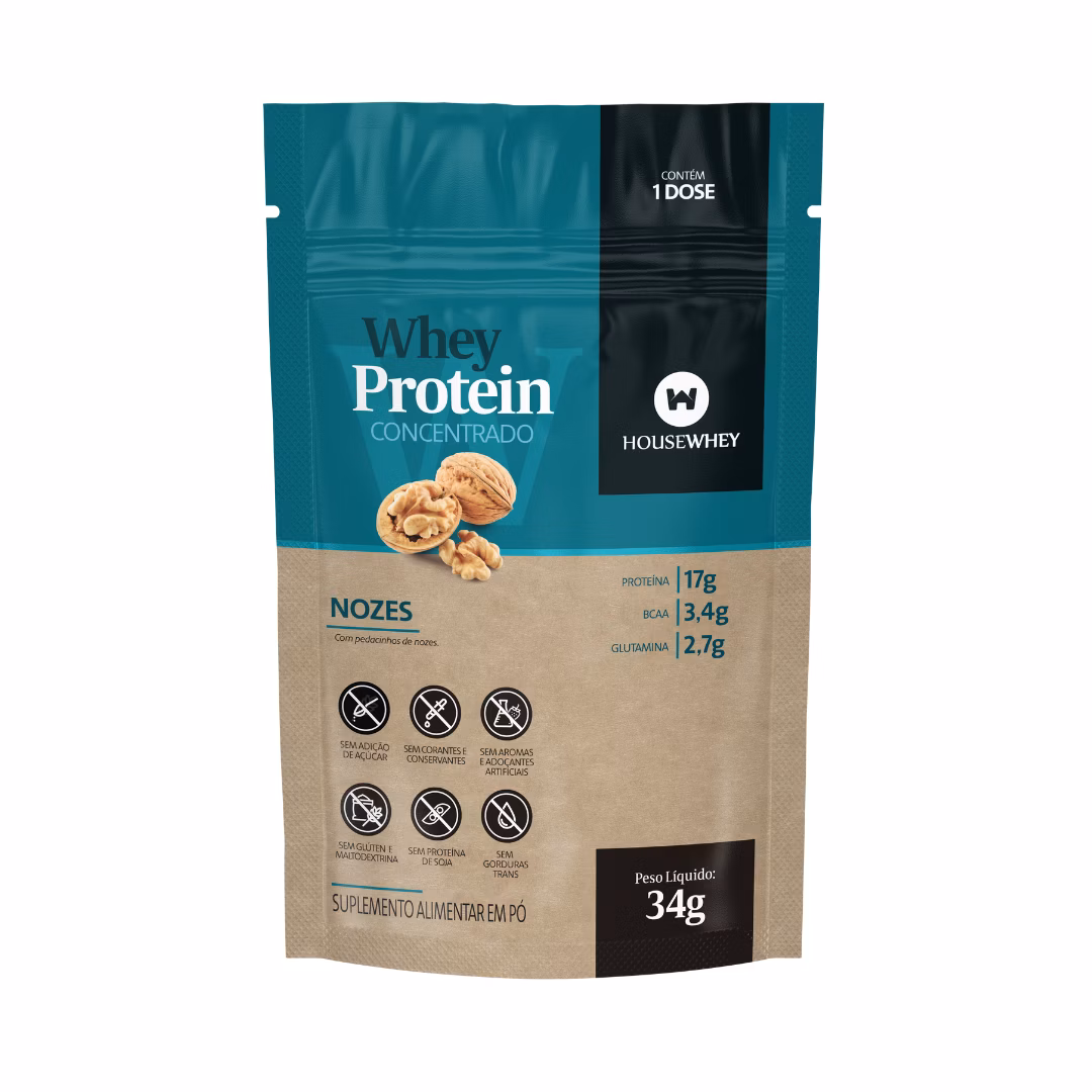 Whey Protein Concentrado Nozes - 34g