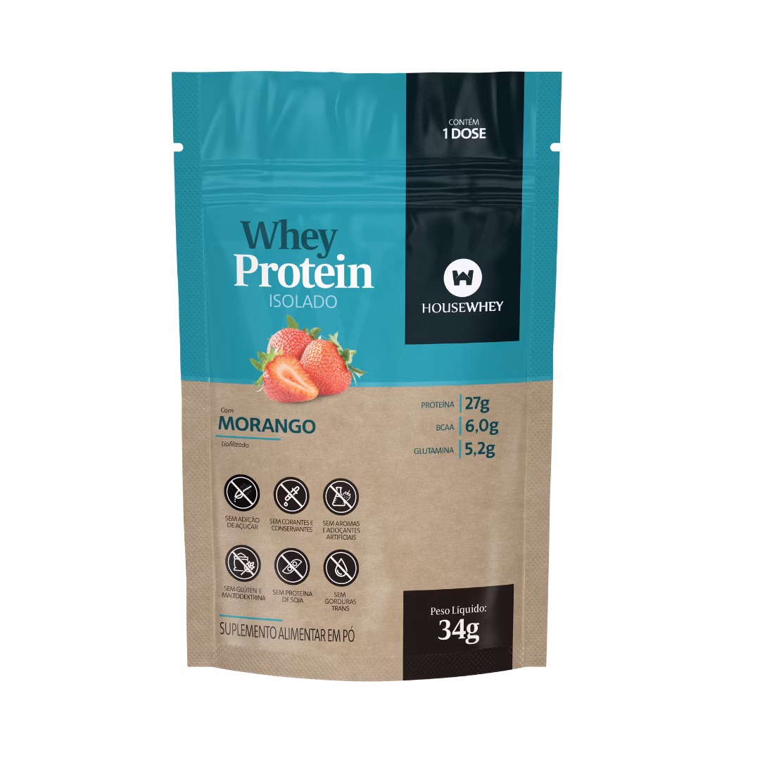 Whey Protein Isolado Morango - 34g